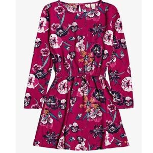 Roxy Girls Sweet Biscuit Long Sleeve Crinkle Dress Floral Lightweight 14/XL EUC